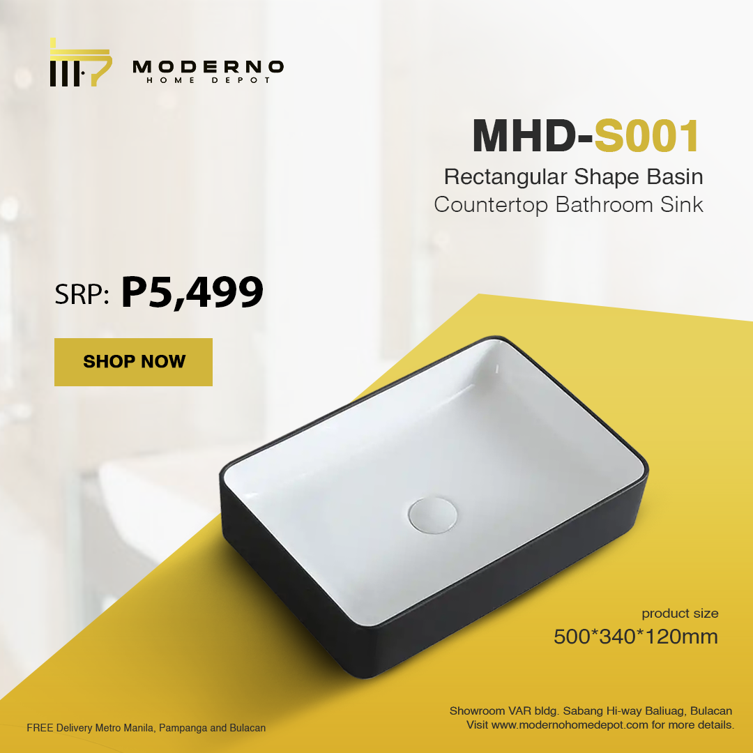 MHD-S001 (Modern Bathroom Sink - White/Black) – Moderno Home Depot