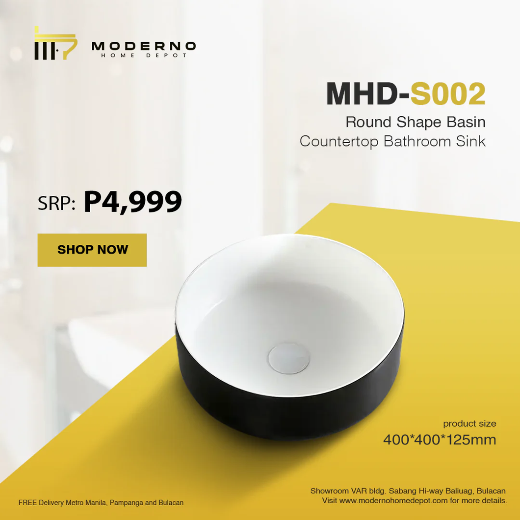 MHD-S002 (Modern Bathroom Sink - White/Black)