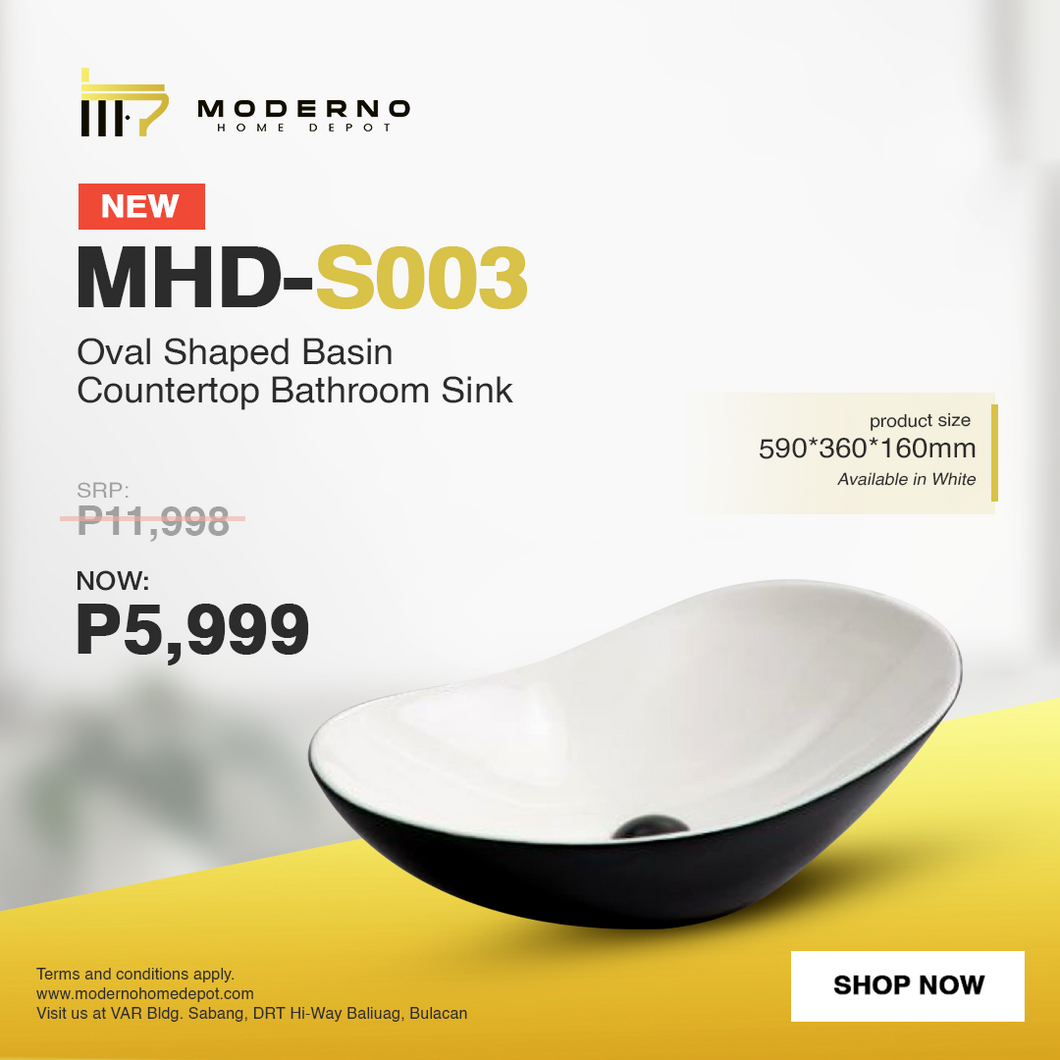 MHD-S003 (Modern Bathroom Sink - Black/White)